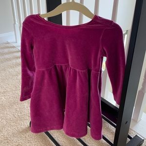 Hanna Andersson Velour Magenta/Purple Toddler Dress